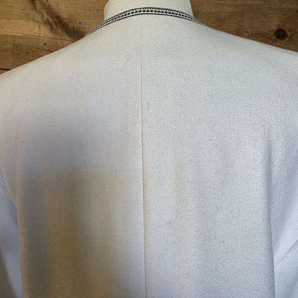 Peter Nygard Ivory Wool Embroidered Coat 14 Boho Folk Jacket Longline Tunic L - Picture 12 of 16